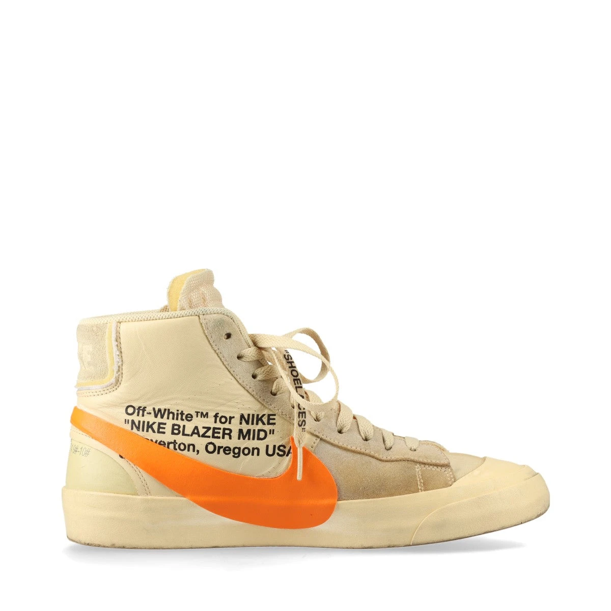 Nike ハイカットスニーカー ベージュ 中古・古着通販】NIKE (ナイキ) Jordan 1 Mid Rattan White