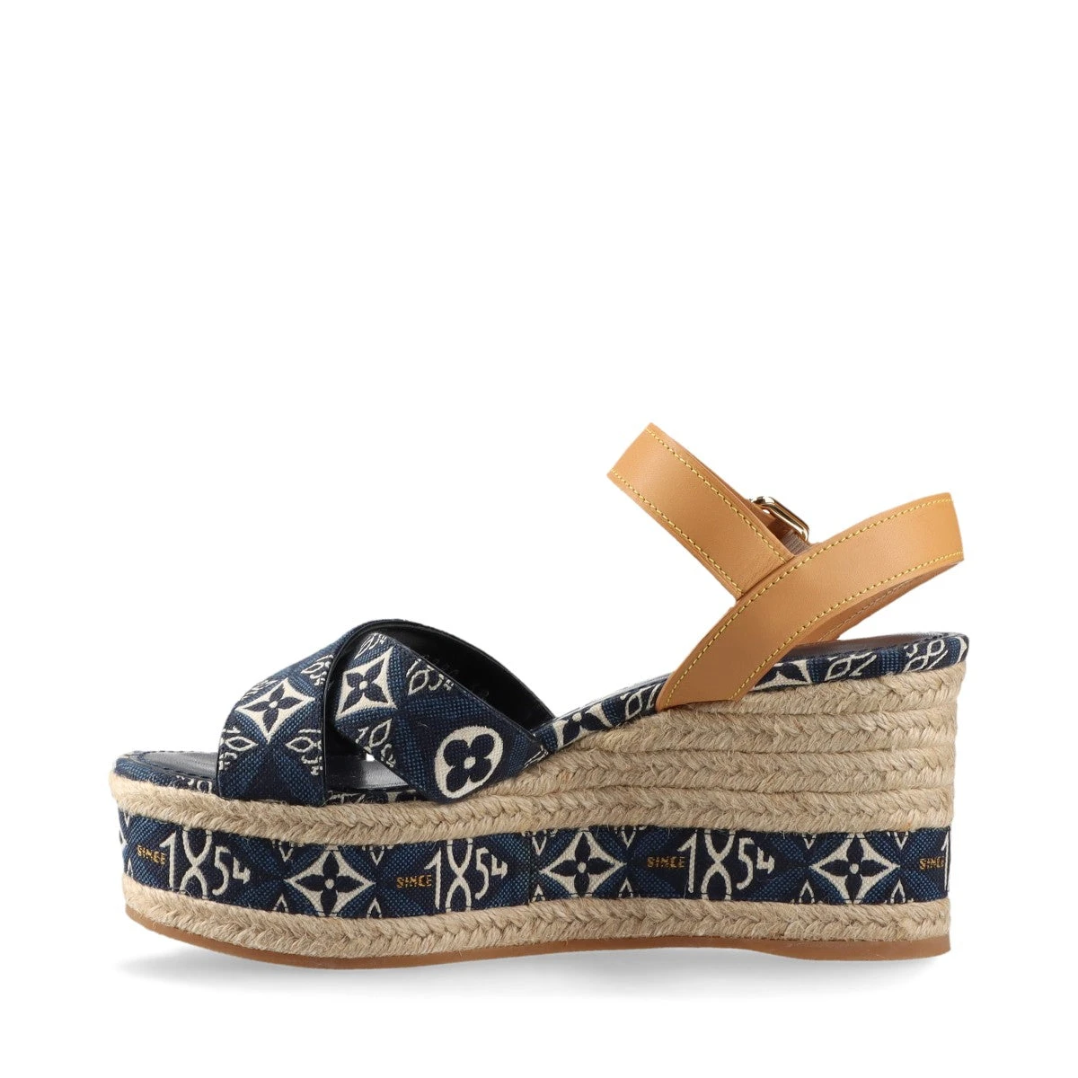 ヴィトン バウンダリーライン 20年 キャンバス×レザー ウェッジソール