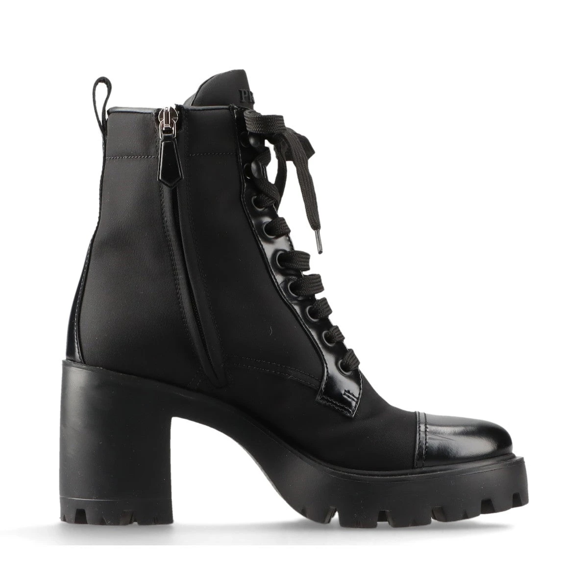 プラダ Re Nylon リ ナイロン ナイロン×レザー ショートブーツ