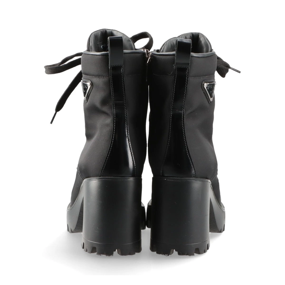 プラダ Re Nylon リ ナイロン ナイロン×レザー ショートブーツ