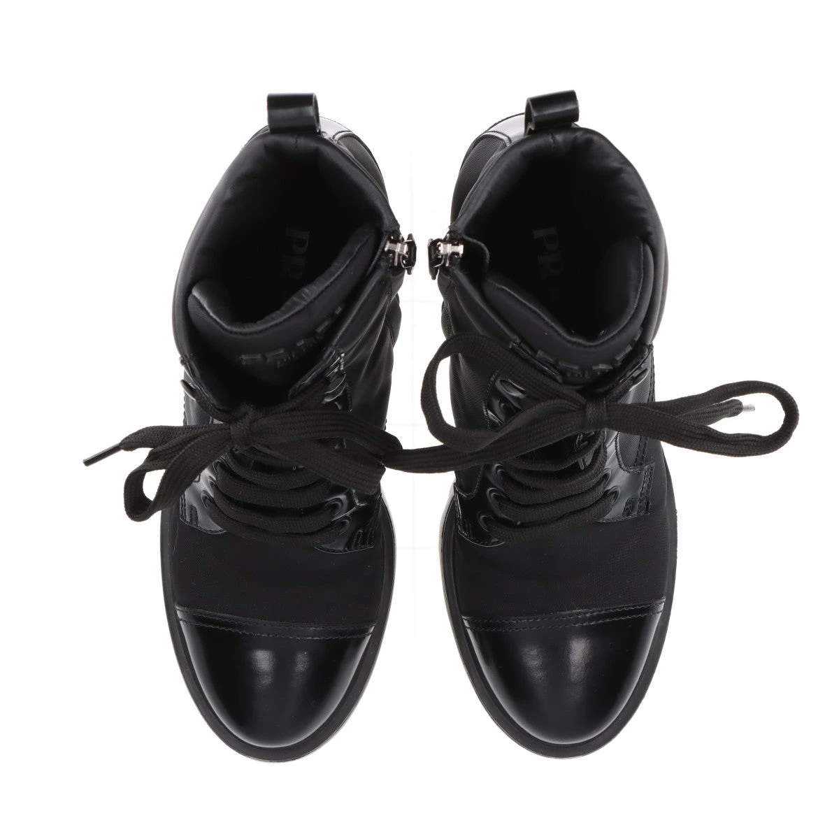 プラダ Re Nylon リ ナイロン ナイロン×レザー ショートブーツ