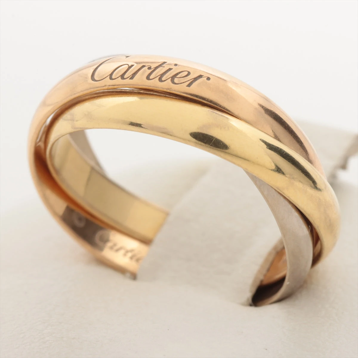 Cartier　カルティエ　トリニティリング 750YG/WG/PG 50号 Cartier カルティエ 750 K18 YG WG PG 5連 トリニティ リング