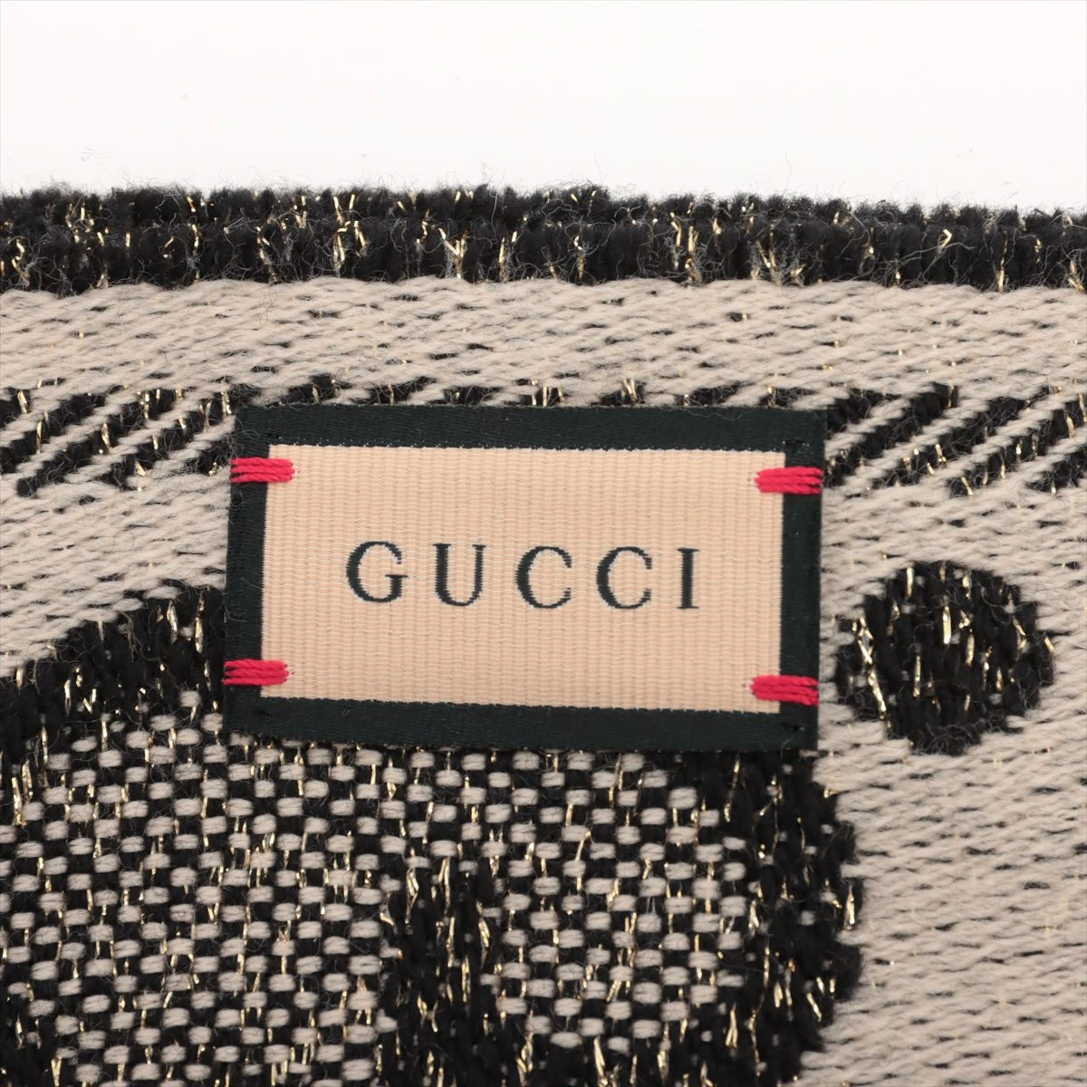 GUCCI ブラック/アイボリー GGマフラー GUCCI ブラック/アイボリー GGマフラー