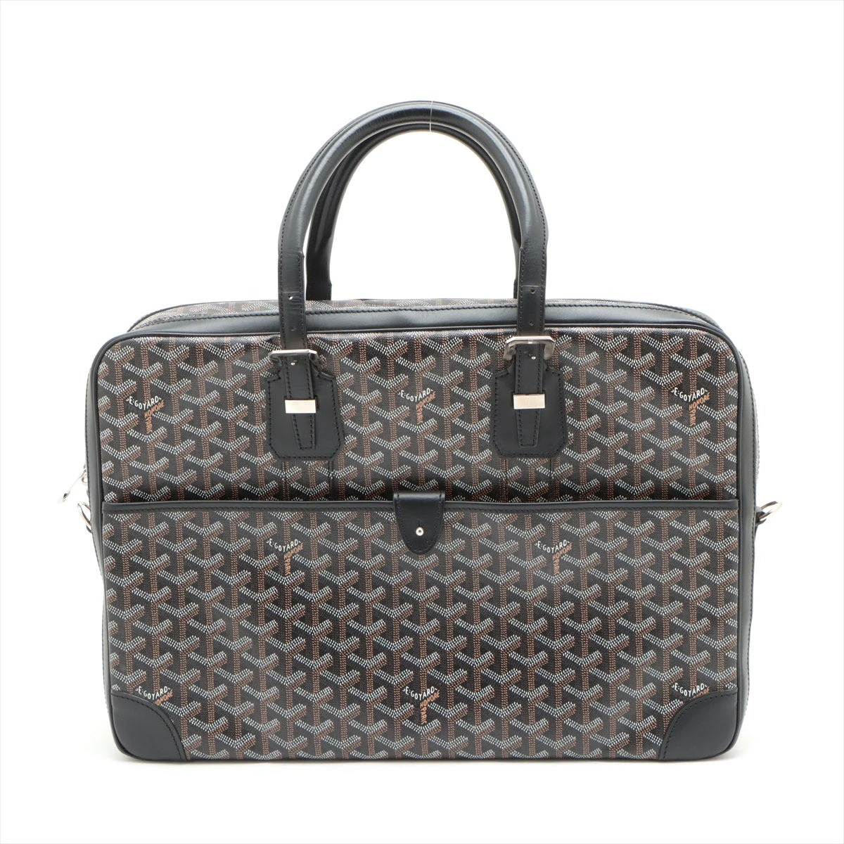 ゴヤール アンバサードMM PVC×レザー ハンドバッグ ブラック YF031465