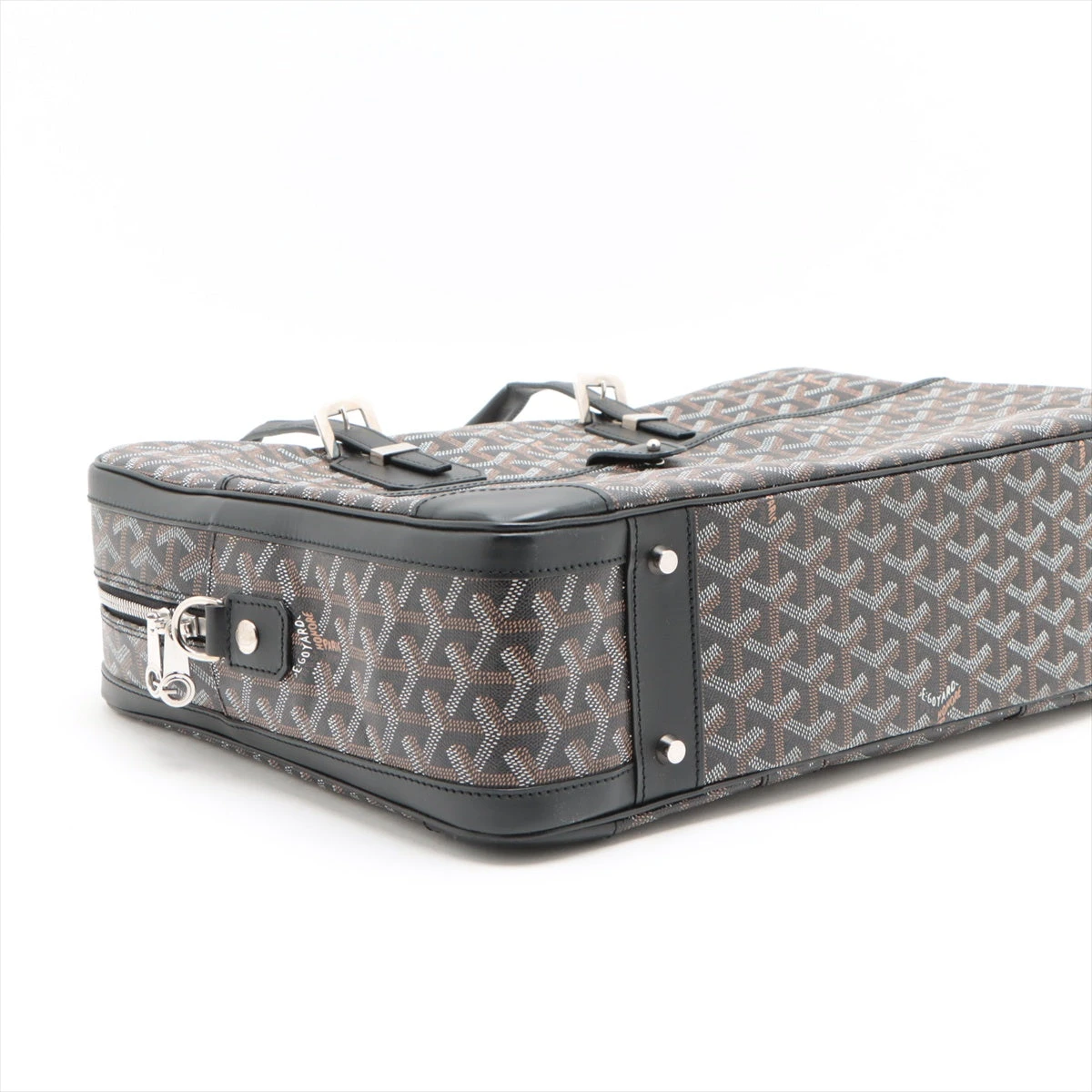 【新品同様】 ゴヤール■アンバサードMM ブラック 黒 レザー ビジネス バッグ ゴヤールアンバサード 黒 メンズ ビジネスバッグ GOYARD 中古