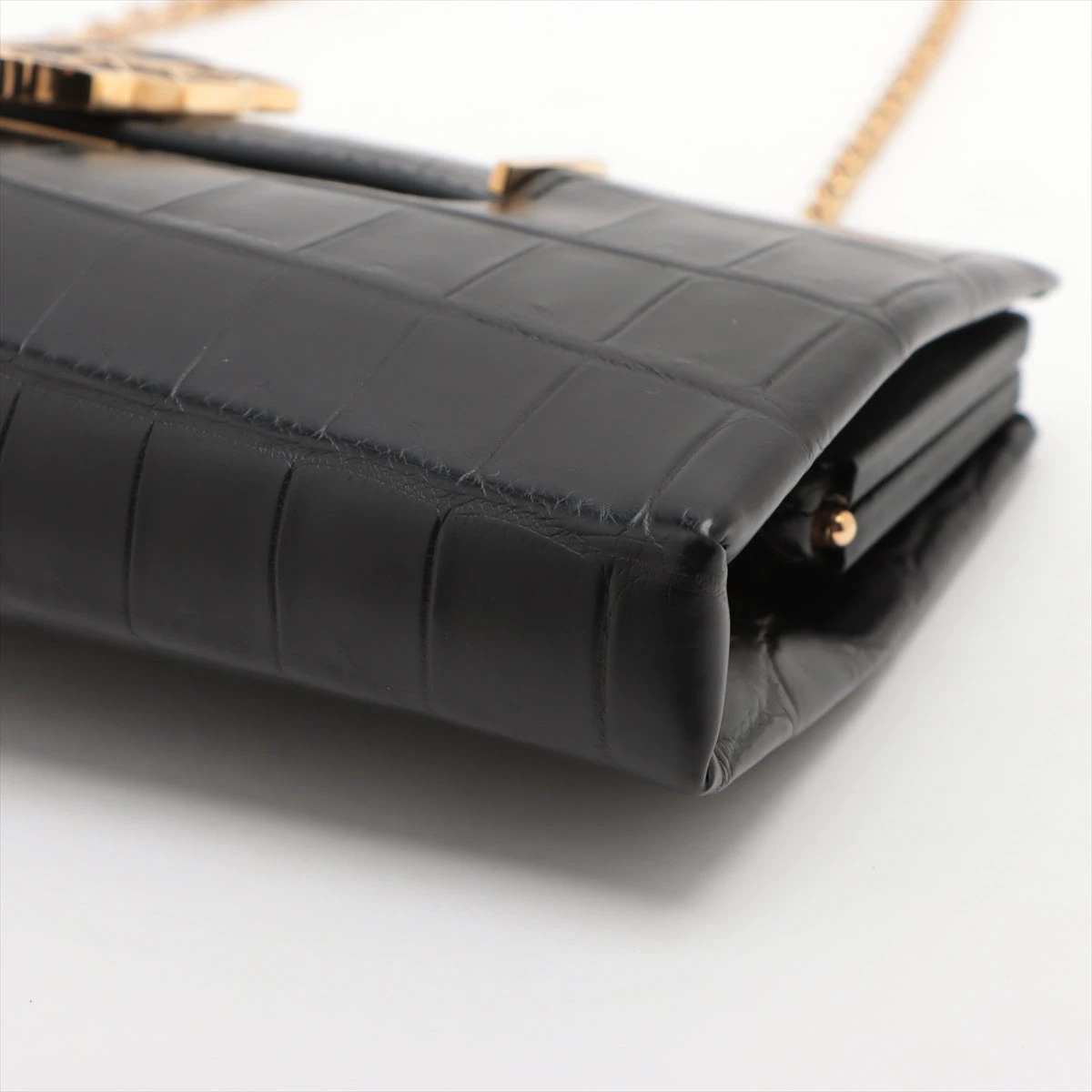 カルティエ パンテール クロコ チェーンショルダーバッグ ブラック