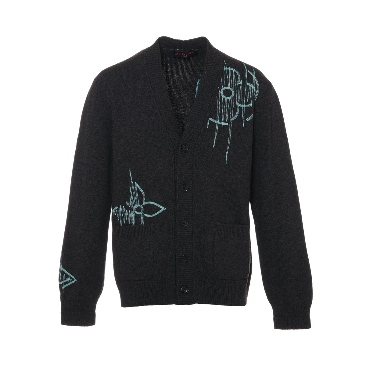 ヴィトン 23SS ウール カーディガン M メンズ グレー RM2319 LV