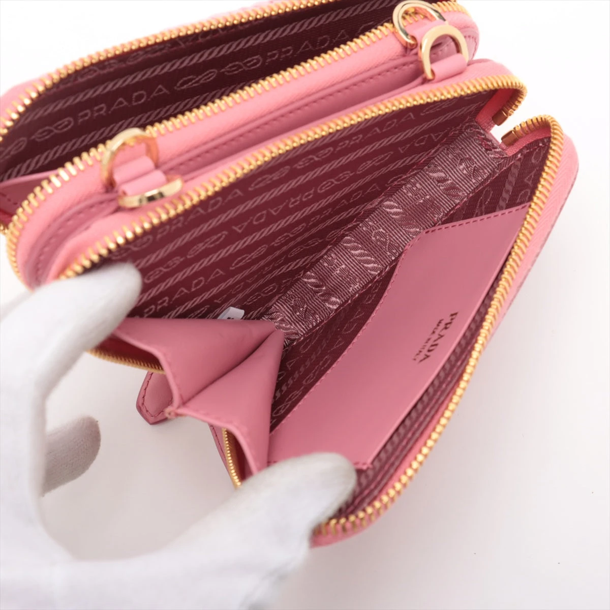 正規品　PRADA　2way　ピンクトライアングルロゴ　ショルダーバッグ 正規品 PRADA 2way ピンクトライアングルロゴ ショルダーバッグ