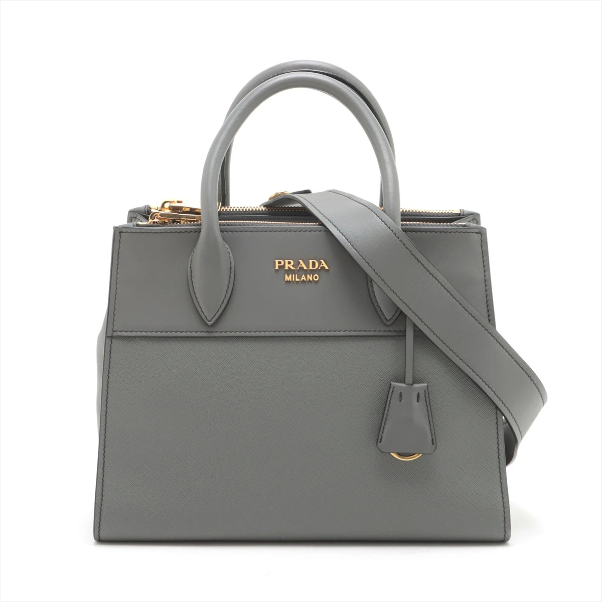 ◉プラダ◉レザー/ グレー / ハンドバッグ / 大容量バッグ