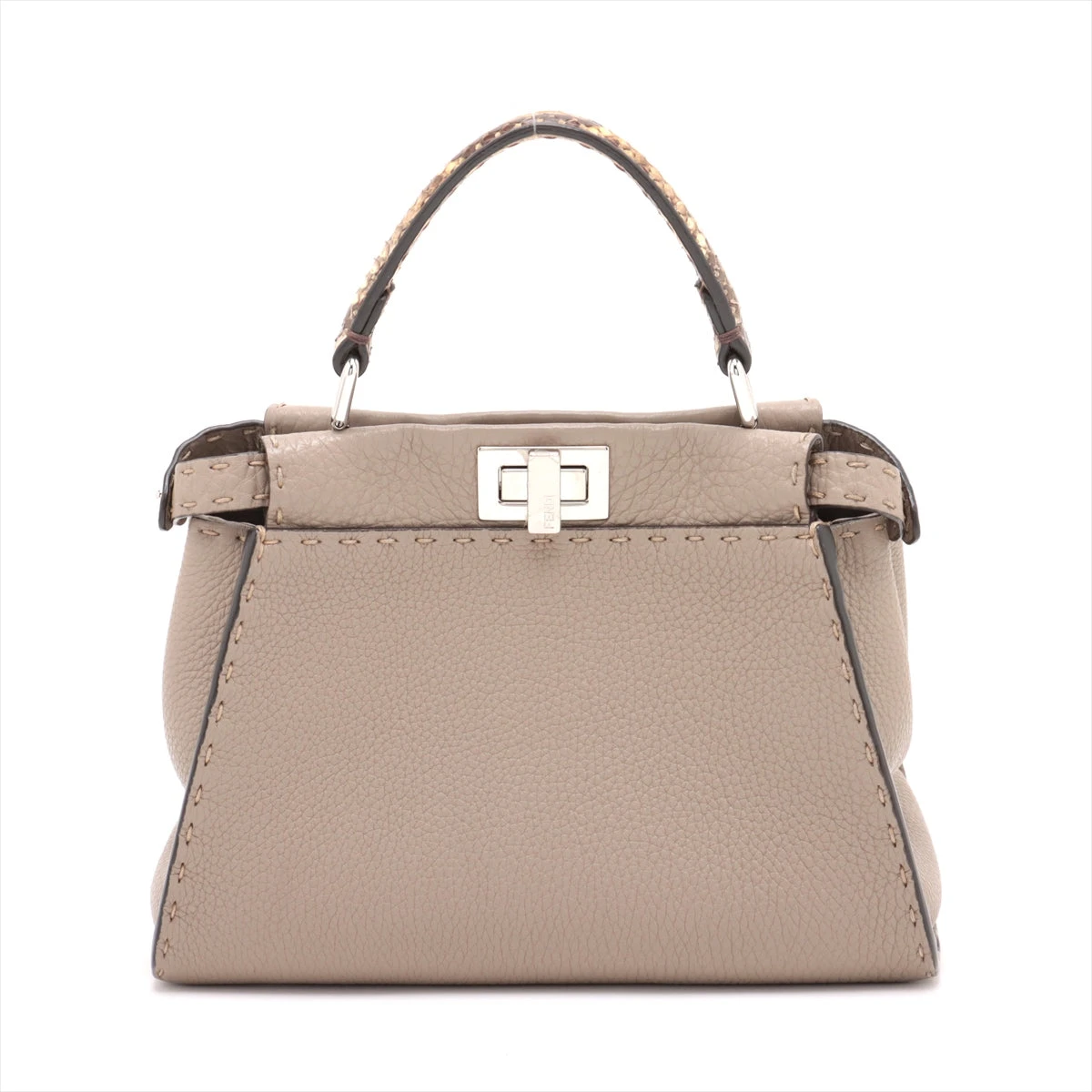 フェンディ ミニピーカブー セレリア レザー×パイソン 2WAY