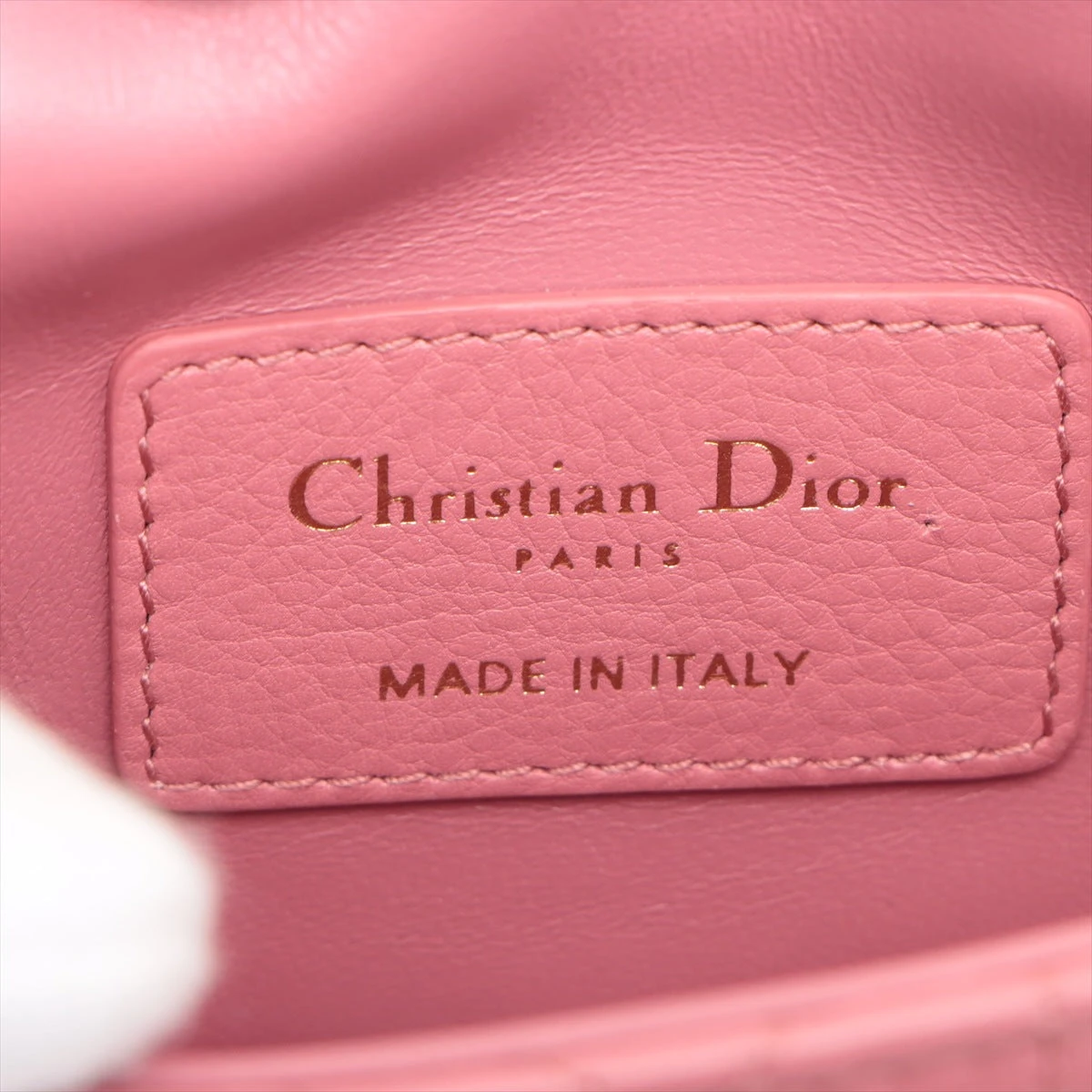 【ヴィンテージ】Rank:A☆Dior ピンク カナジュ チェーン バッグ クリスチャンディオール カナージュ レザー チェーンショルダー