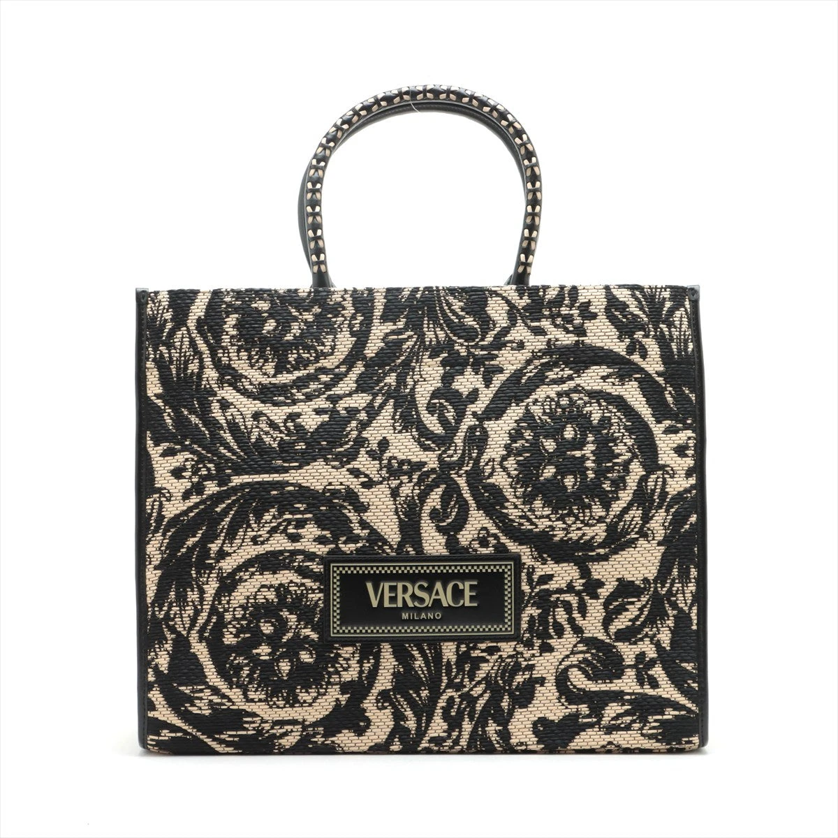 ヴェルサーチェ☆メデューサ バロッコ柄トートバッグ オレンジ メデューサ VERSACE(ヴェルサーチェ) バッグ・カバン(レディース