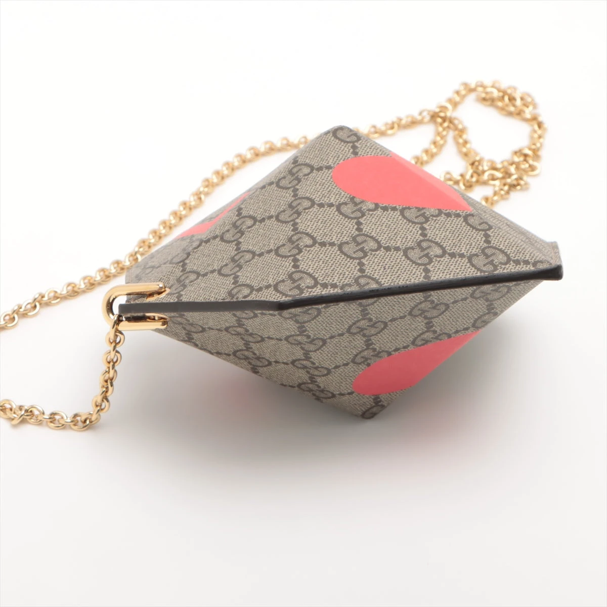 グッチ GGスプリーム スモールハート チェーンショルダーバッグ  