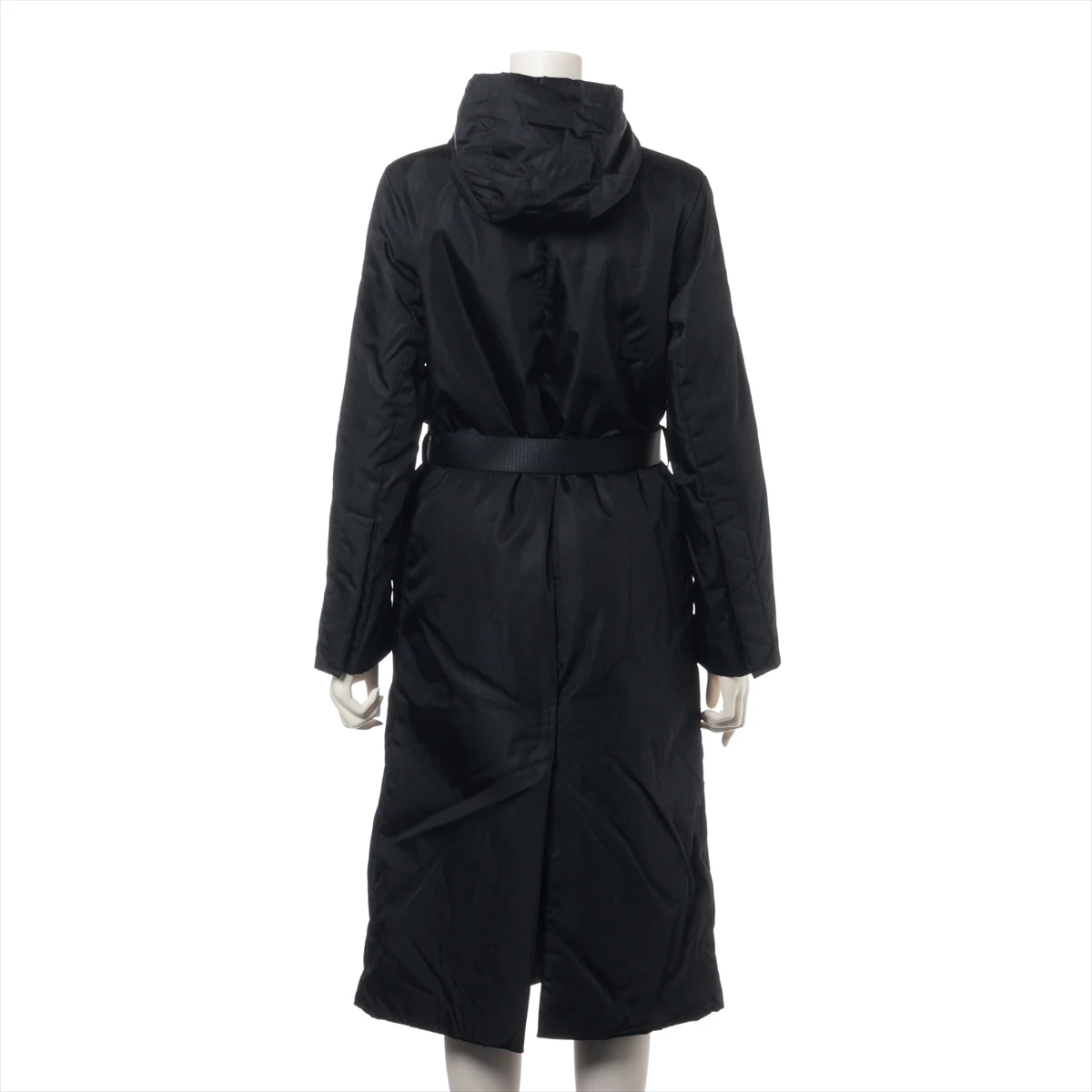 【 大特価☆ 】 プラダ　トレンチコート　ナイロン　ベルト　黒　Aライン プラダ ナイロン×ポリエステル コート コート レディース