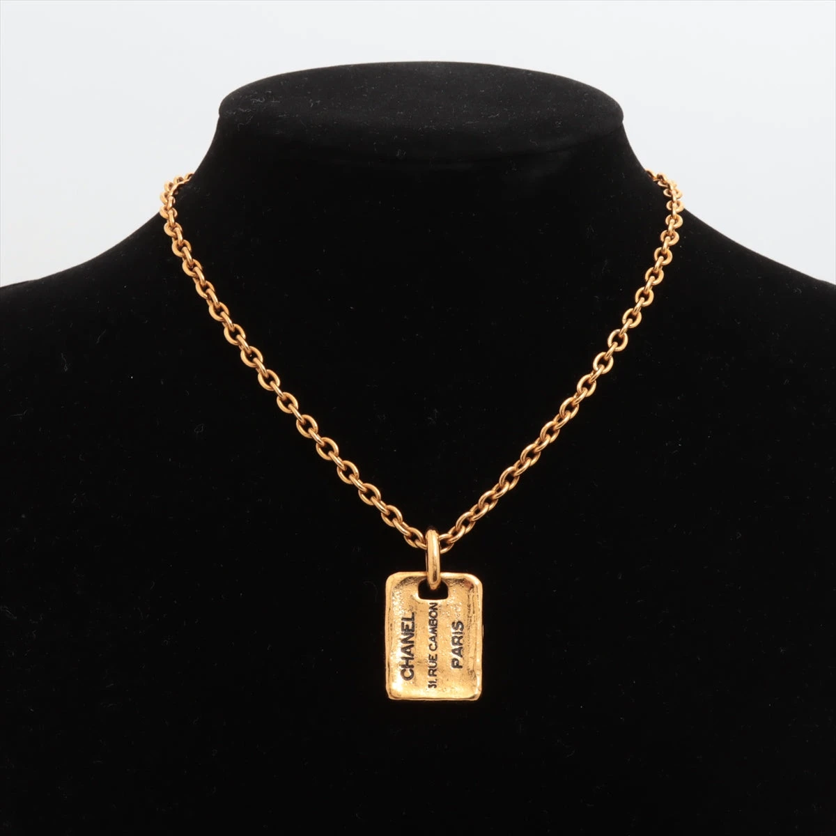 シャネル 31 RUE CAMBON ネックレス GP ゴールド プレートトップ