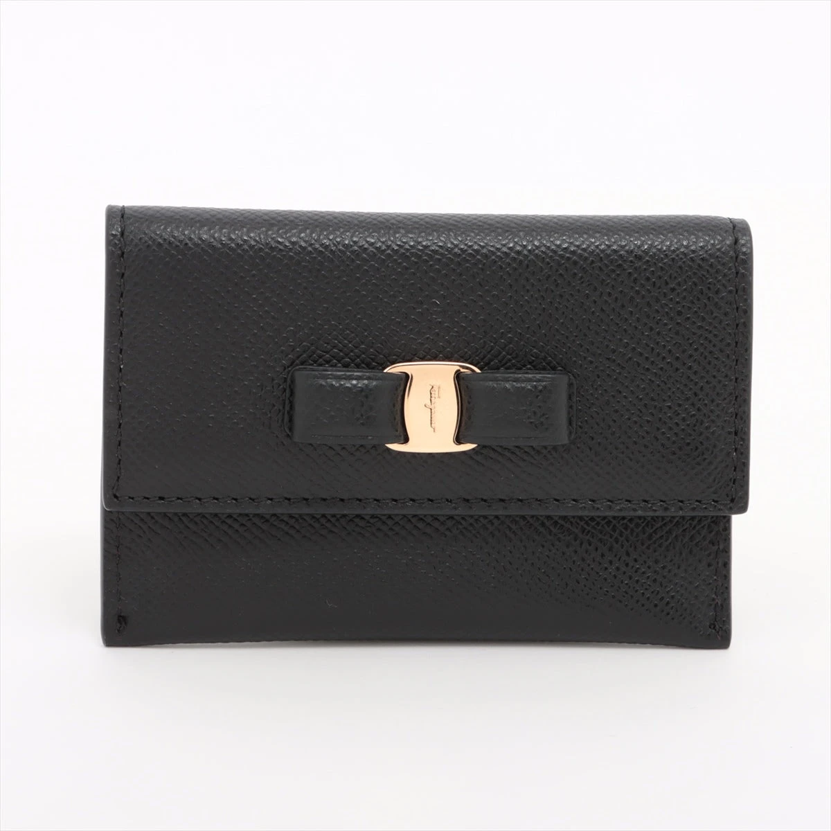 フェラガモ ヴァラ レザー カードケース ブラック A3338658｜中古