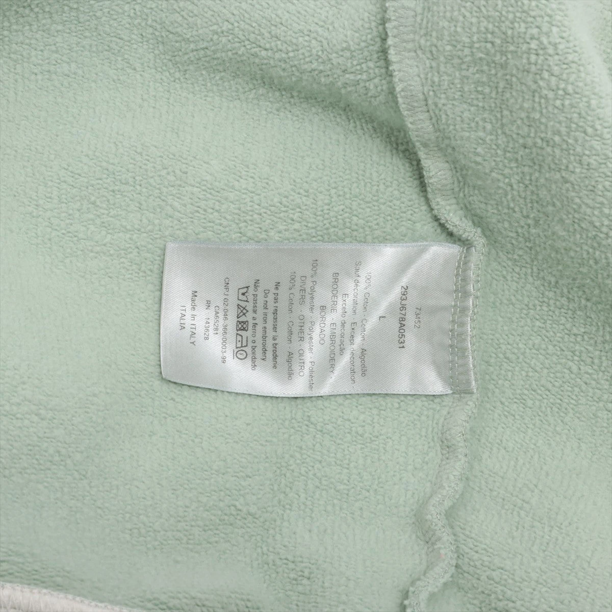 Christian DIOR コットンパーカー L ライトグリーン ディオール コットン パーカー L メンズ ライトグリーン 293J678A0531