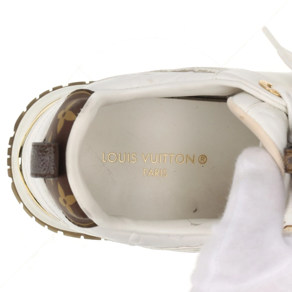 ヴィトン ランアウェイライン 22年 レザー スニーカー 36 レディース