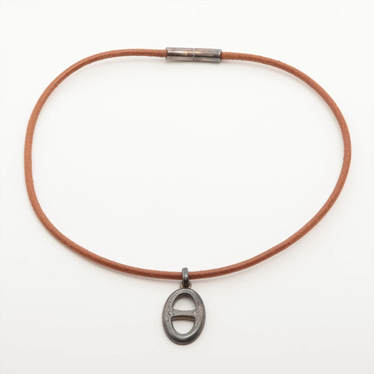 美品 HERMES エルメス ジャンボ レザー チョーカー ネックレス