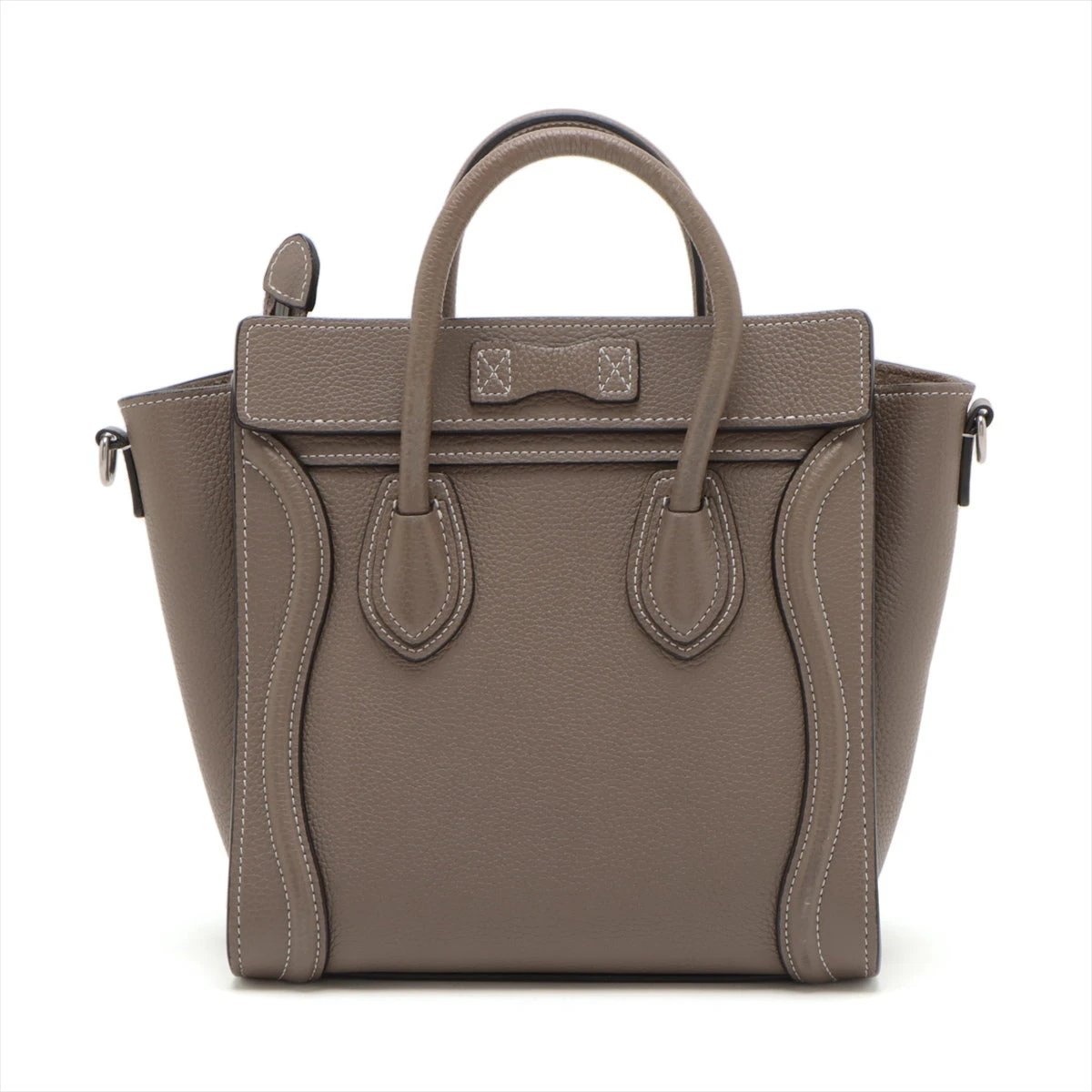 CELINE セリーヌ ラゲージ ナノ ショッパー デューン シルバー金具 2way ハンドバッグ ショルダーバッグ ベージュ セリーヌ ラゲージ ナノショッパー レザー 2WAYハンドバッグ