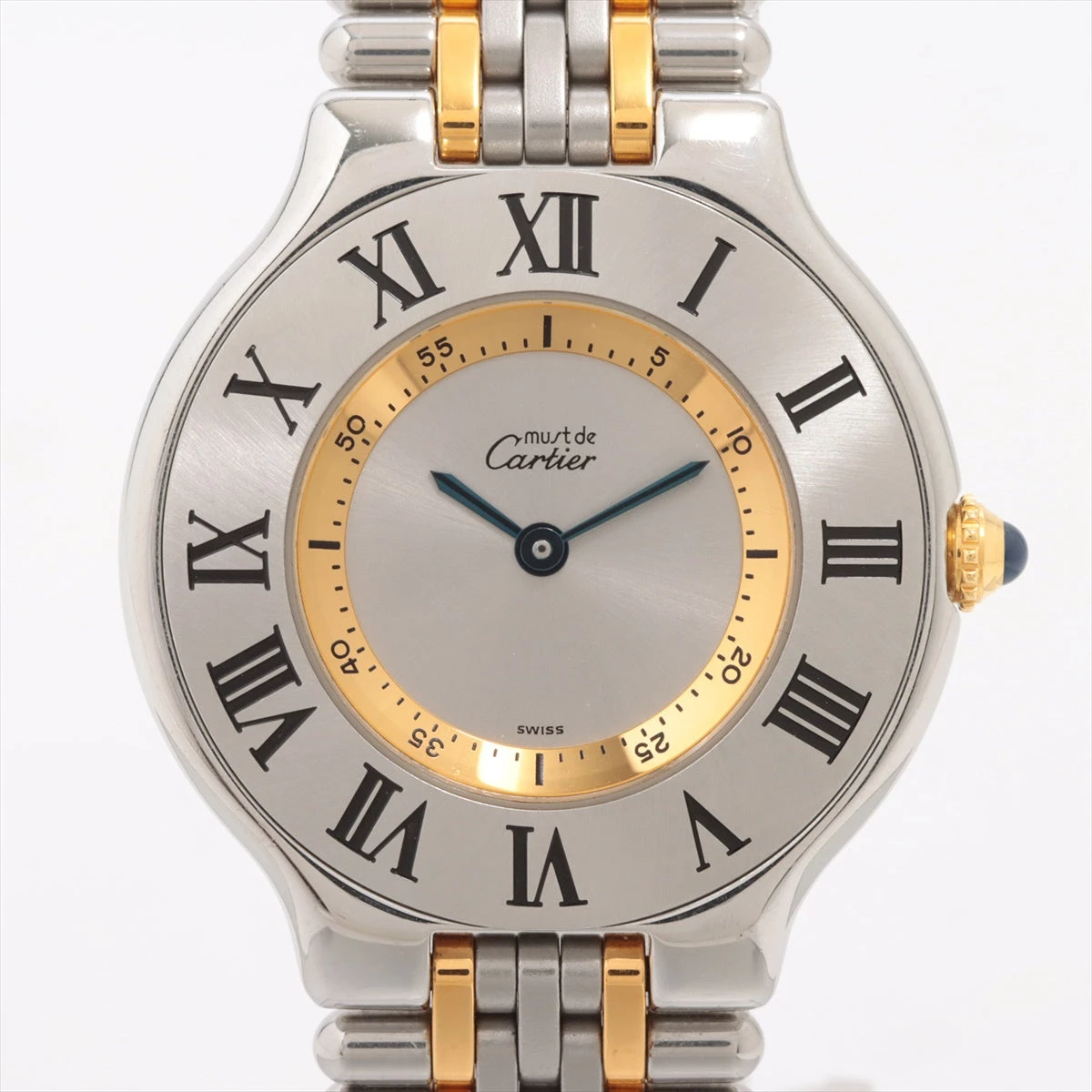カルティエ マスト21 W10074F4 SS×GP QZ シルバー文字盤 あまりごま1