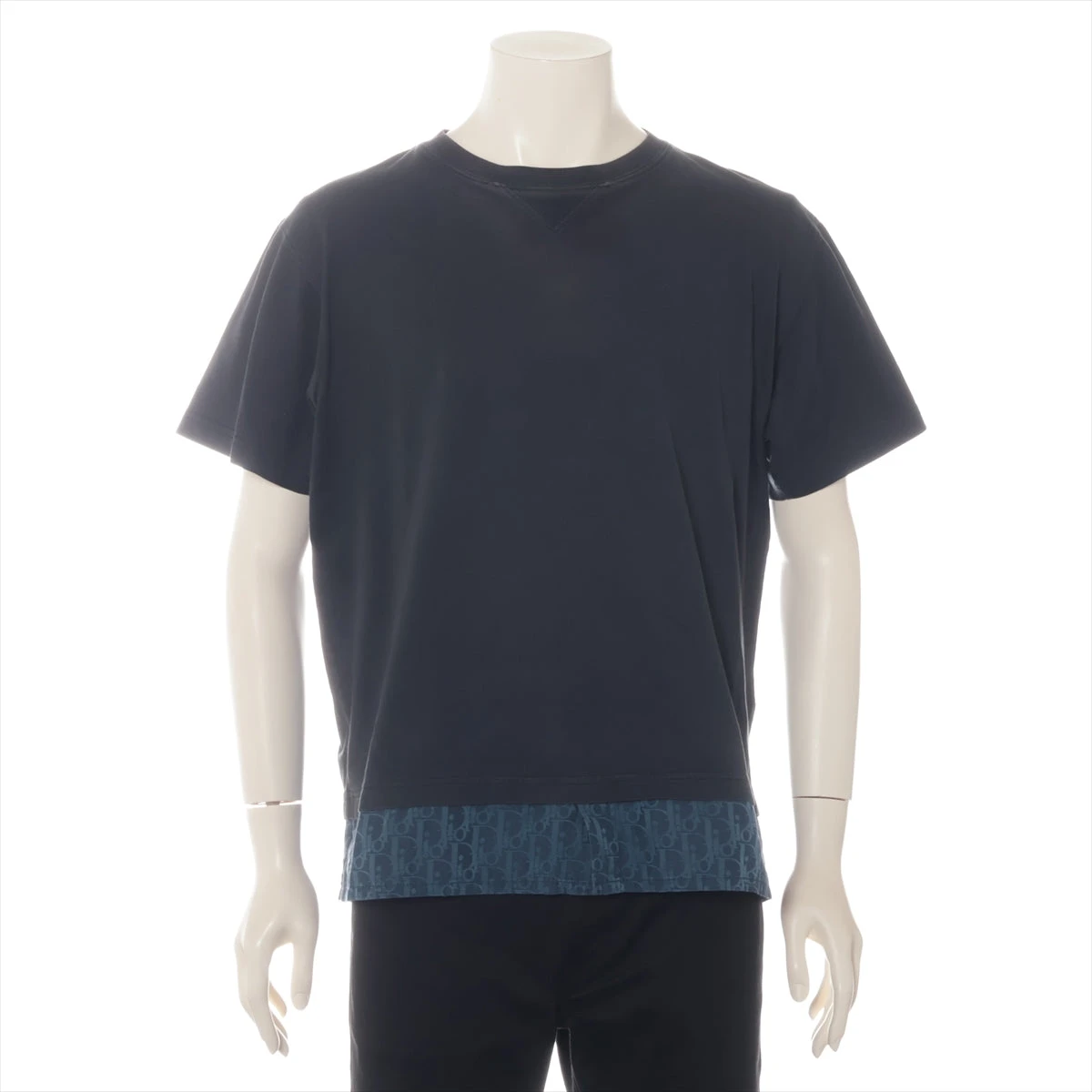 ディオール オブリーク コットン Tシャツ L メンズ ネイビー 