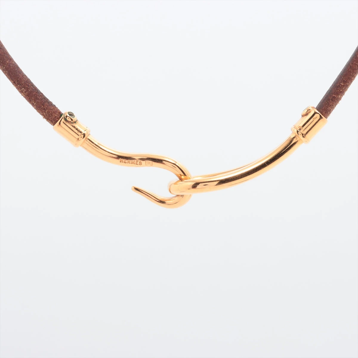 HERMES・エルメス・ジャンボチョーカー・ブラウン・ゴールド エルメス ジャンボ チョーカー GP×革 ブラウン ブレスレット使用