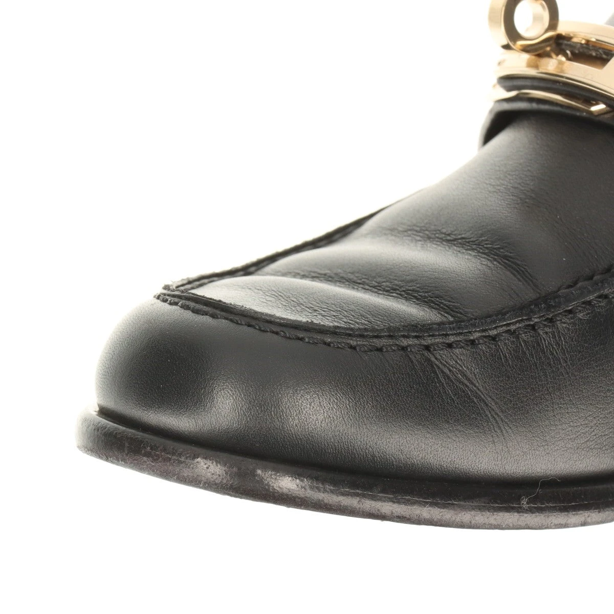 未使用級✨HERMES デスタンケリー　ローファー　ブラック　42 1/2 エルメス デスタン サテン×レザー ローファー 37 レディース