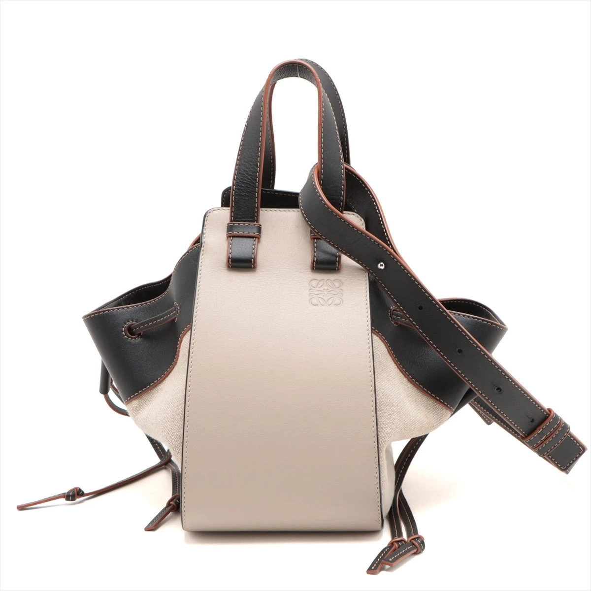 ハンモックバッグ コンパクト（サテンカーフ） ブラウン - LOEWE