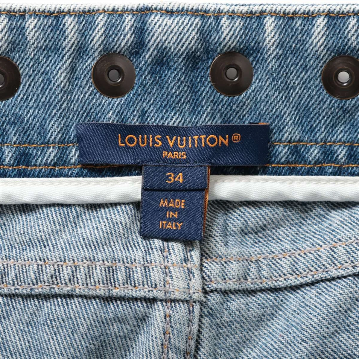 ルイヴィトン 23AW コットン デニムパンツ 34 レディース ブルー