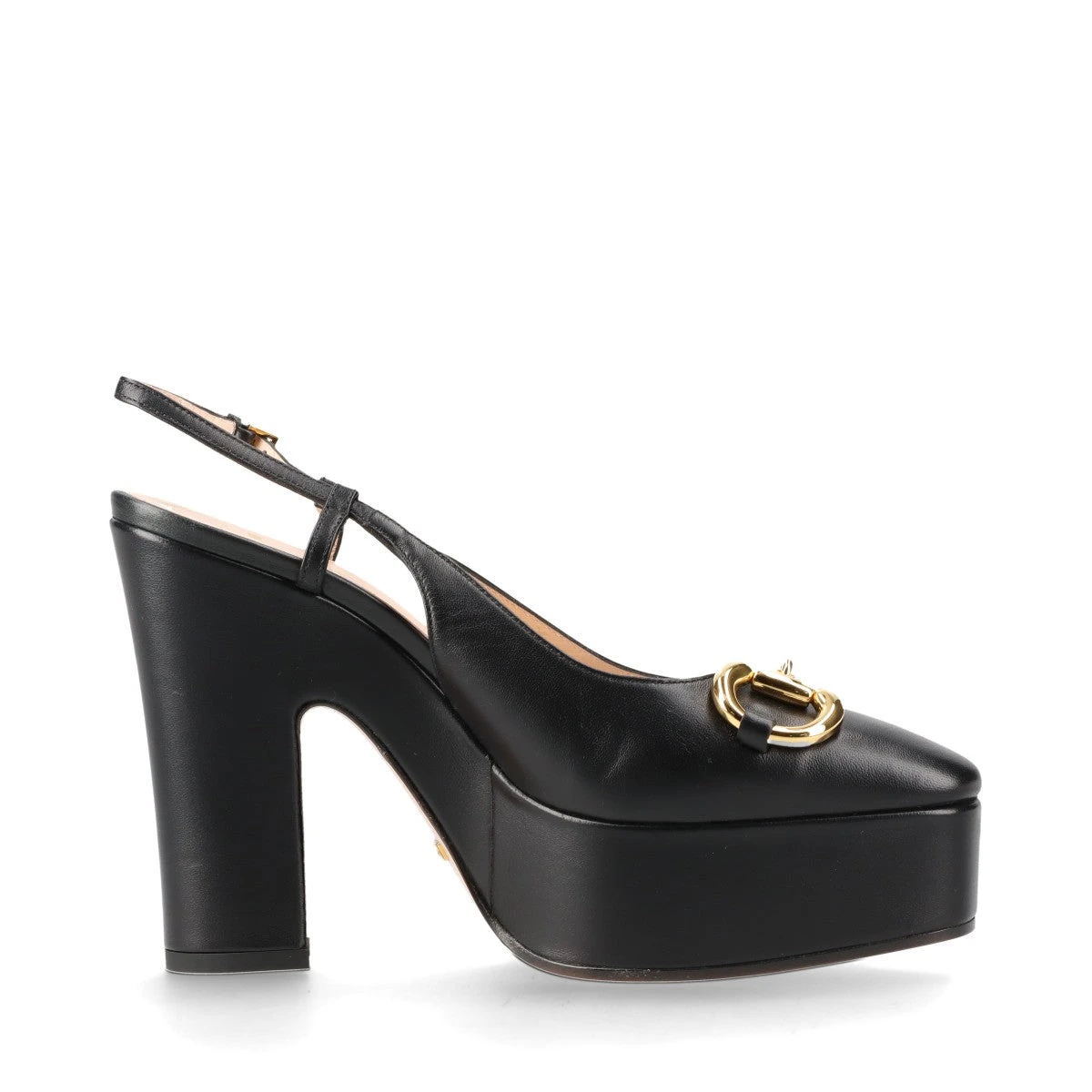 希少 Gucci 黒 スリングバック パンプス ヒール ブランド巾着、箱付き