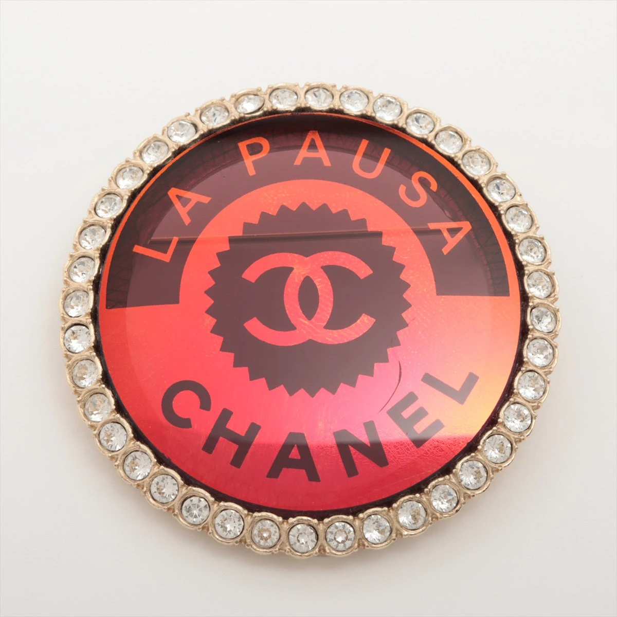 シャネル ココマーク エンブレム 盾 ラインストーン ピアス ゴールド