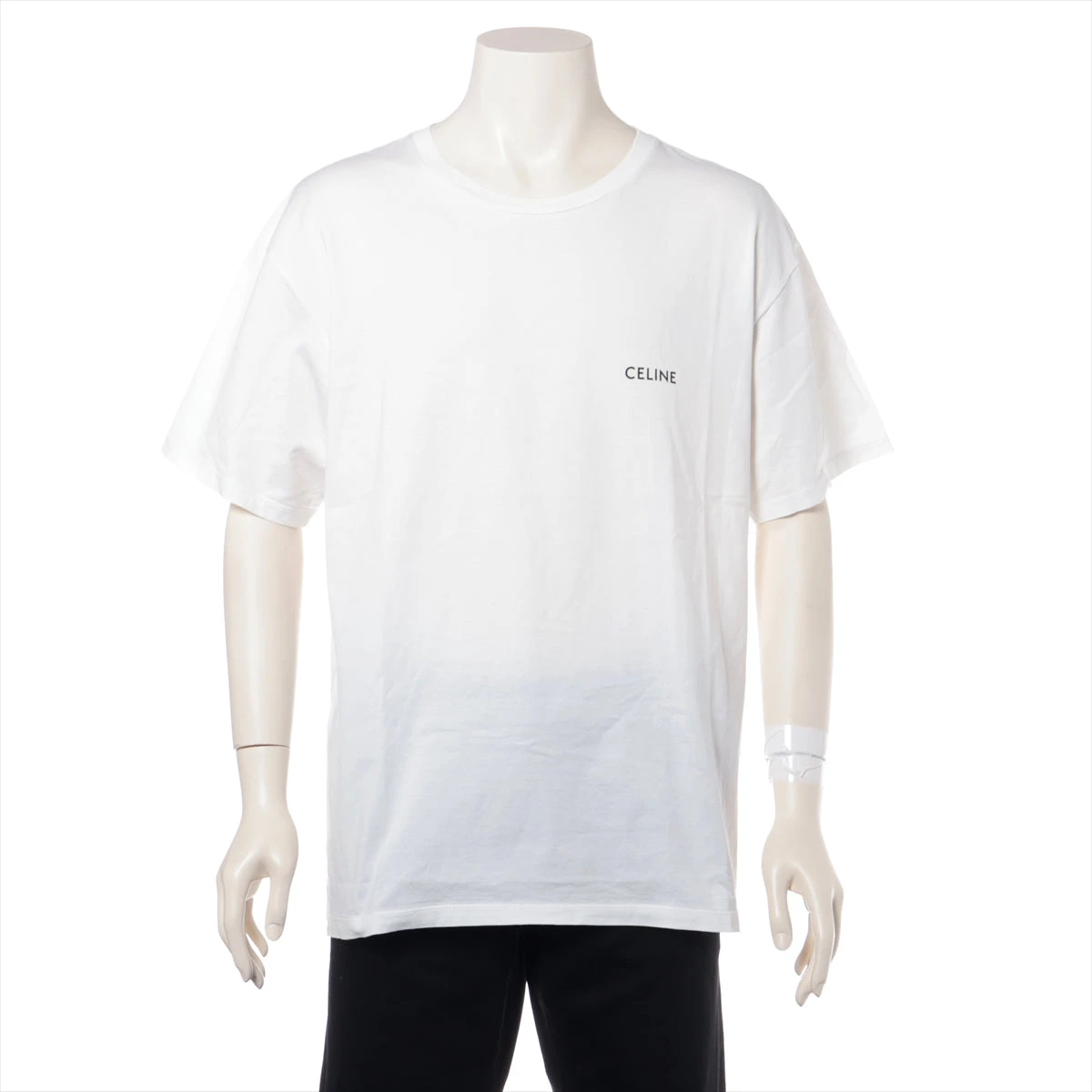 セリーヌ コットン Tシャツ M メンズ ホワイト 2X43C671Q A3344710 