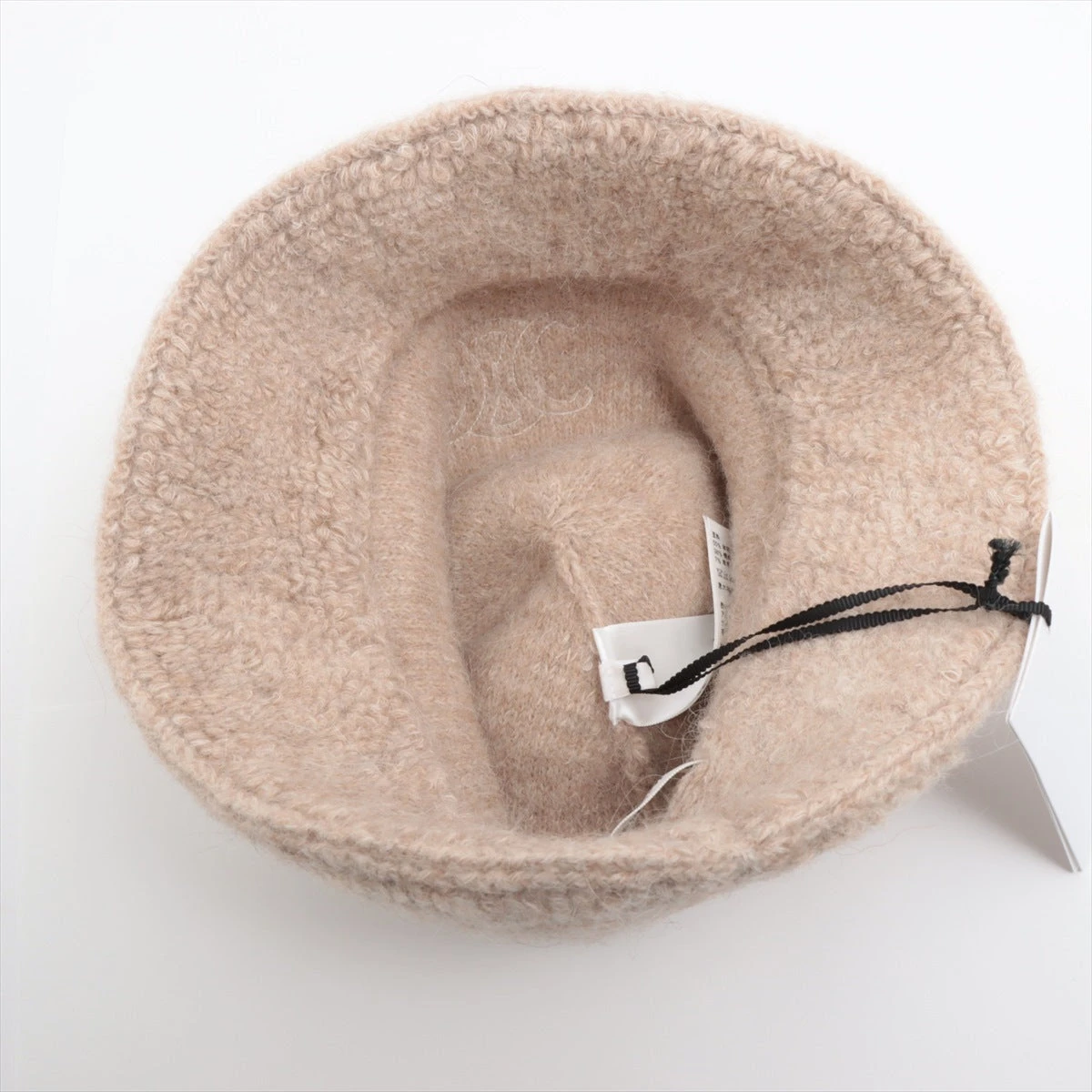 セリーヌ トリオンフ ハット アルパカ×ナイロン×ウール ベージュ