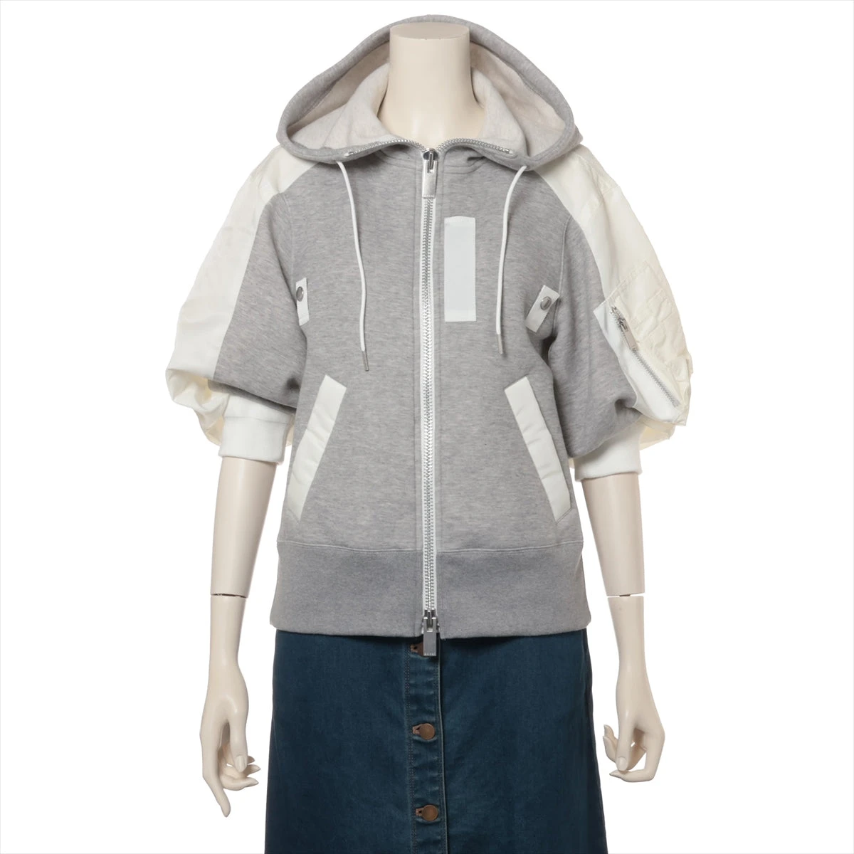 サカイ 24年 コットン×ポリエステル パーカー 1 レディース グレー