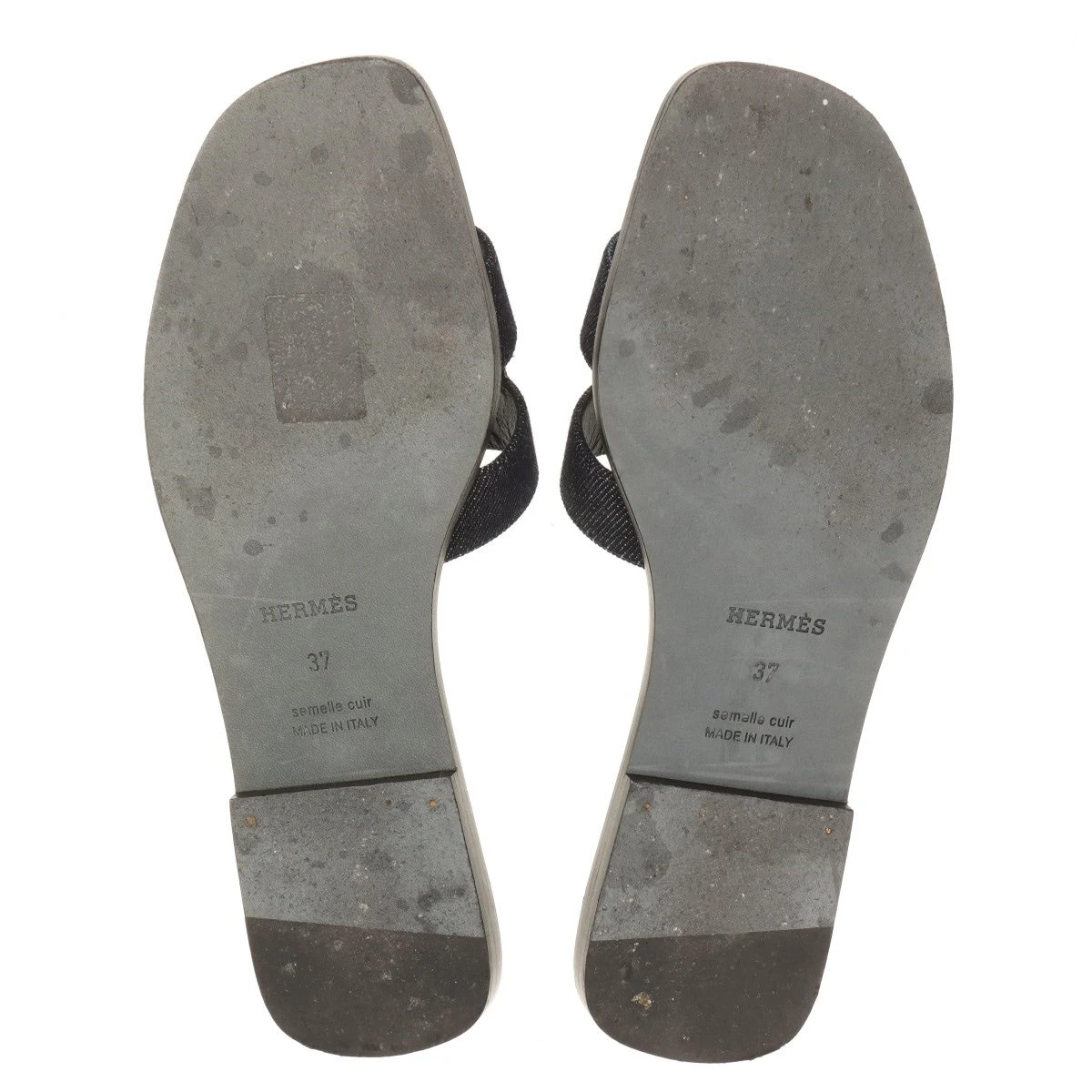 美品　エルメス　オラン　デニムサンダル　37.0 エルメス サンダル ”オラン” ブルー・クレール デニム #37