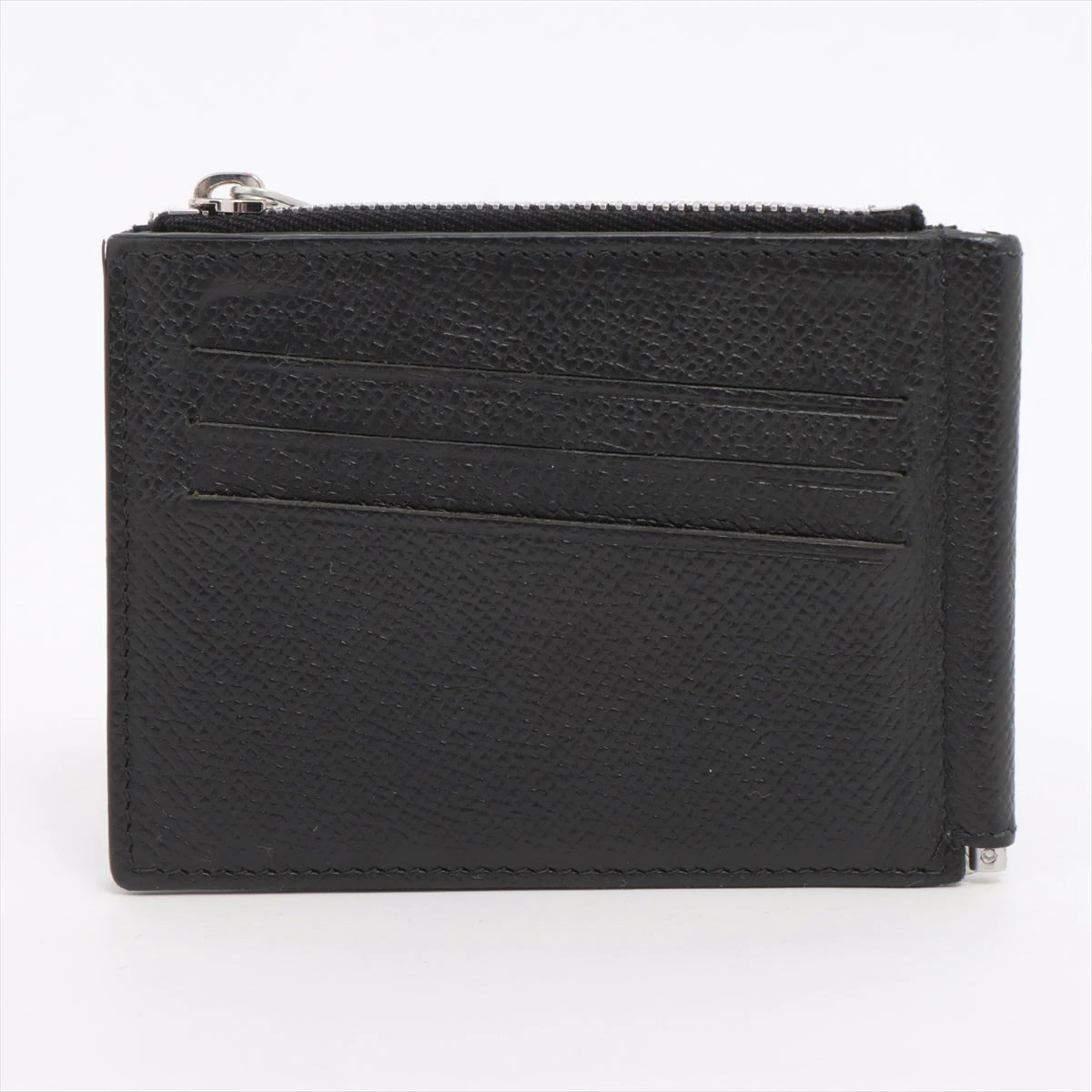 美品　メゾンマルジェラ 4ステッチ マネークリップ レザー ブラック　黒 メゾンマルジェラ 4ステッチ レザー マネークリップ ブラック