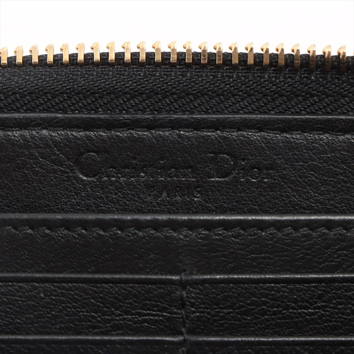 美品✨Dior レディディオール カナージュ 財布 ラウンドジップ パテント 黒 Christian Dior】【カナージュ】ディオール『レディディオール ロング