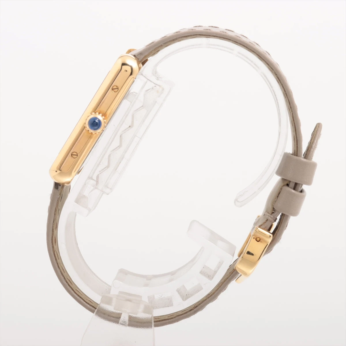 カルティエ タンクソロSM W5200002 YG×革 QZ シルバー文字盤 A3341881