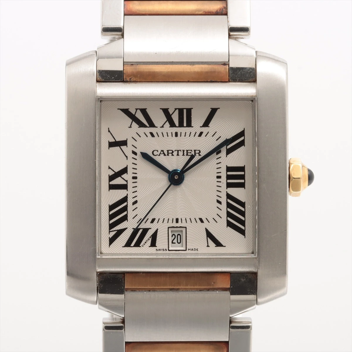 カルティエ タンクフランセーズ W51005Q4 SS×YG AT アイボリー文字盤  