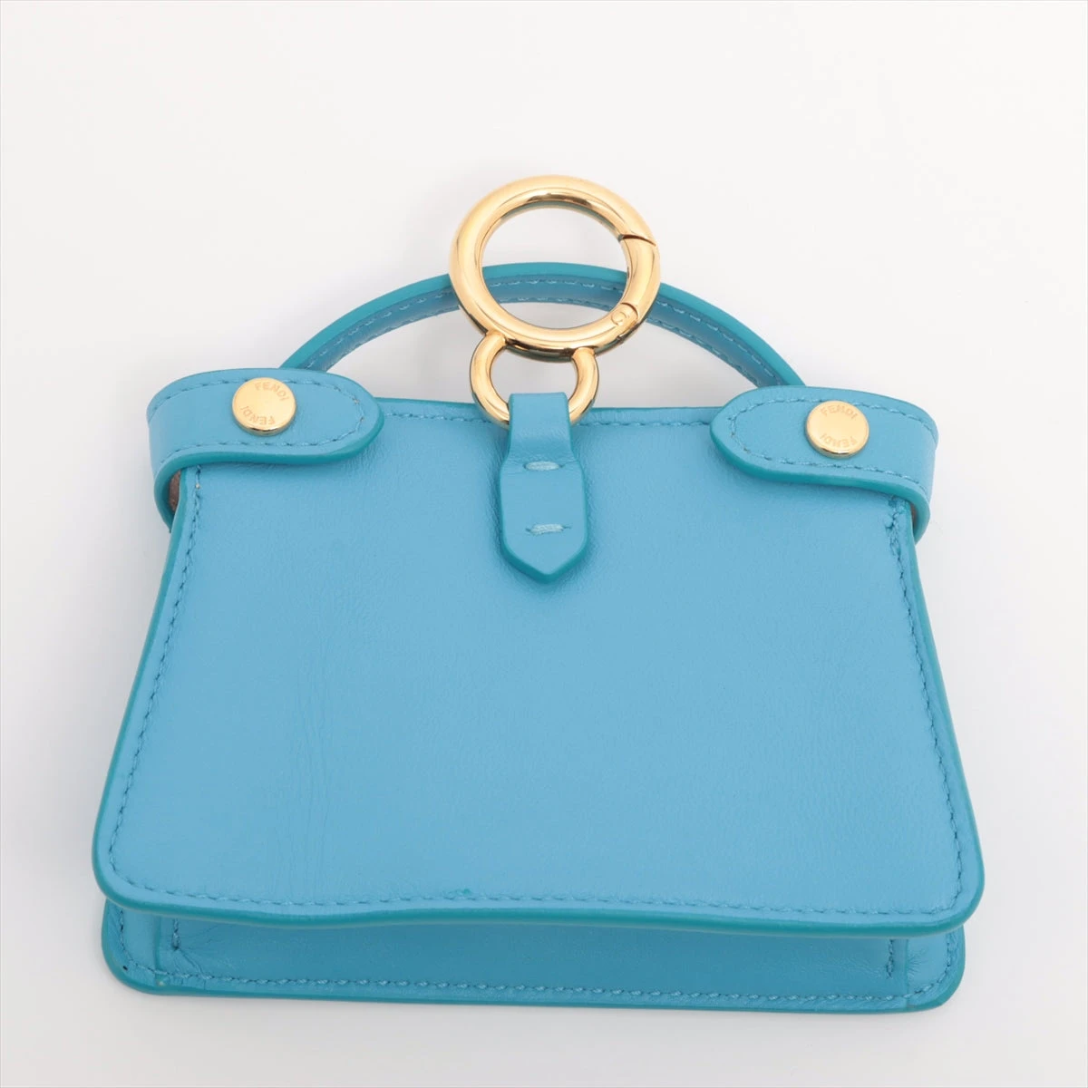 フェンディ ナノ ピーカブー チャーム GP×革 ブルー 7AR993