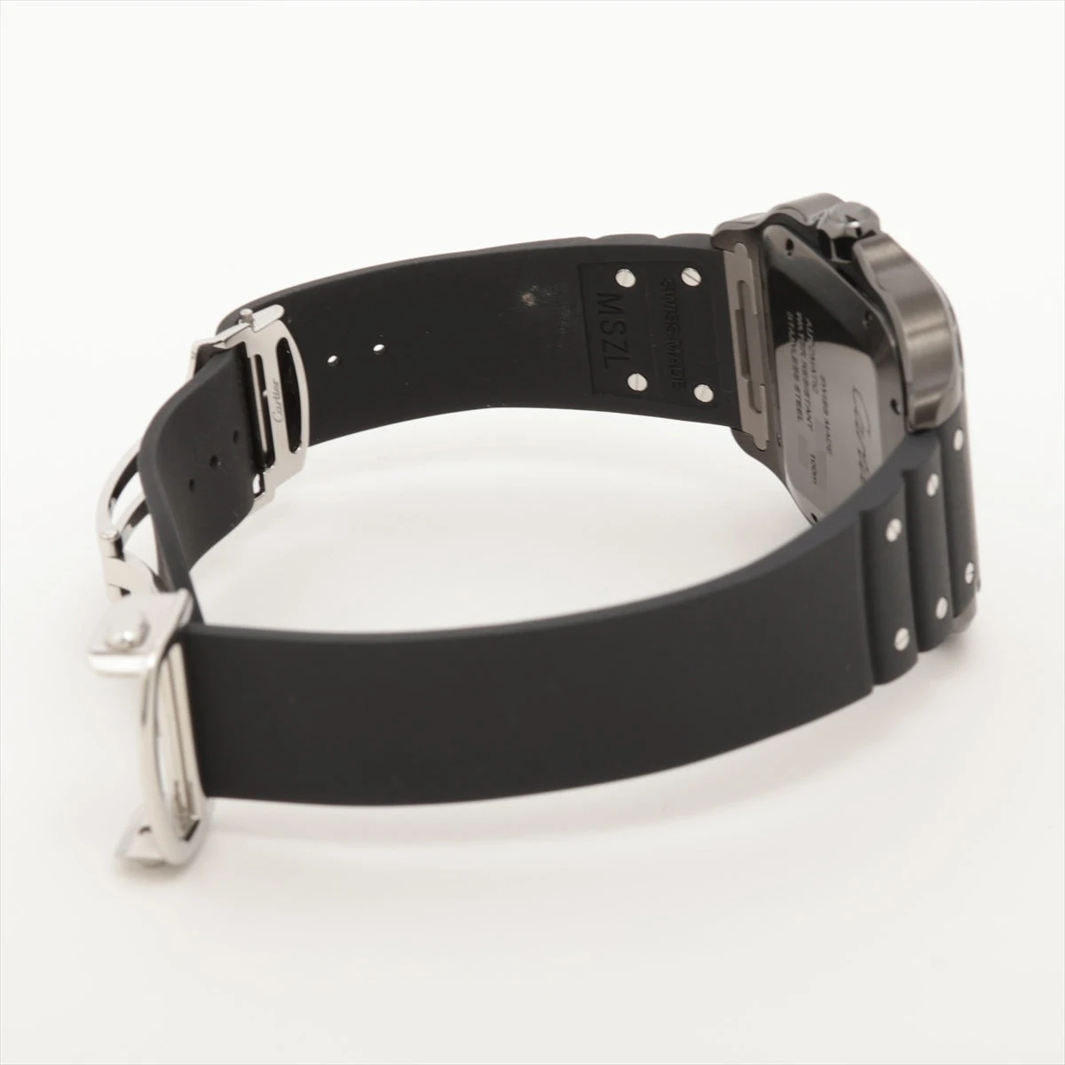 カルティエ Cartier サントスドゥカルティエ LM用　純正ラバーベルト　黒 カルティエ サントス ドゥ カルティエ～ラバーベルトで