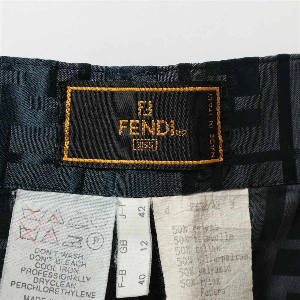 フェンディ365 ズッカ コットン×ナイロン スカート I42 レディース  