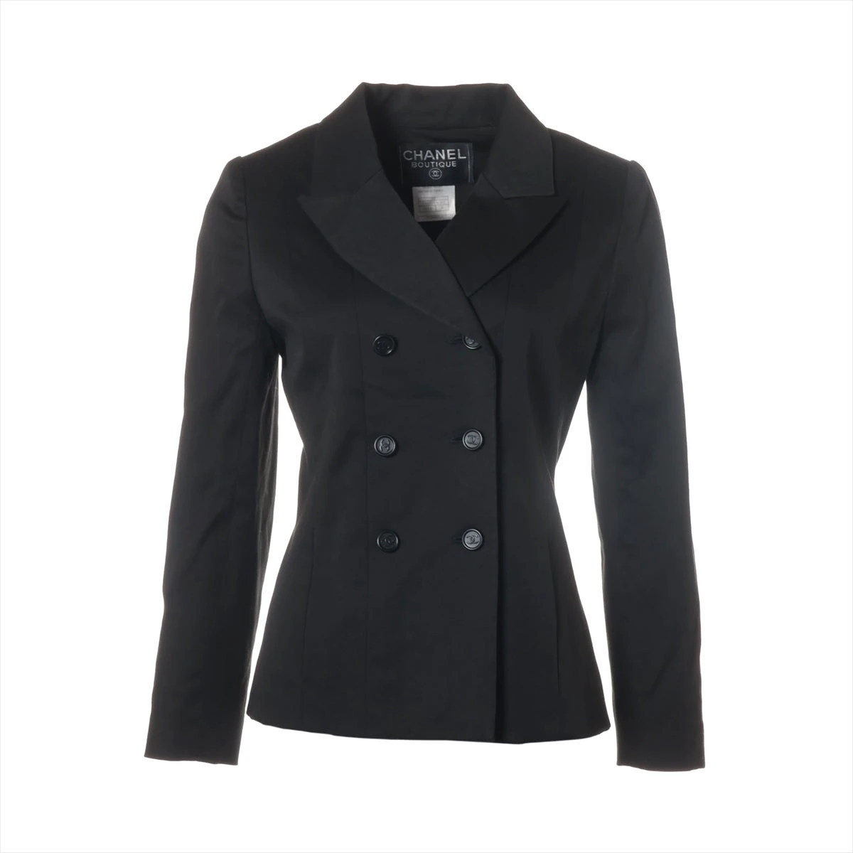 CHANEL コットン シルク ジャケット シャネル ココボタン 98P コットン×シルク ジャケット 36