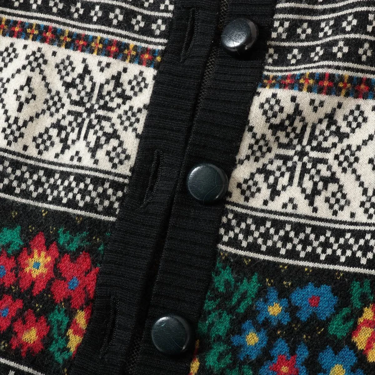 イヴサンローラン ウール カーディガン M レディース マルチカラー  