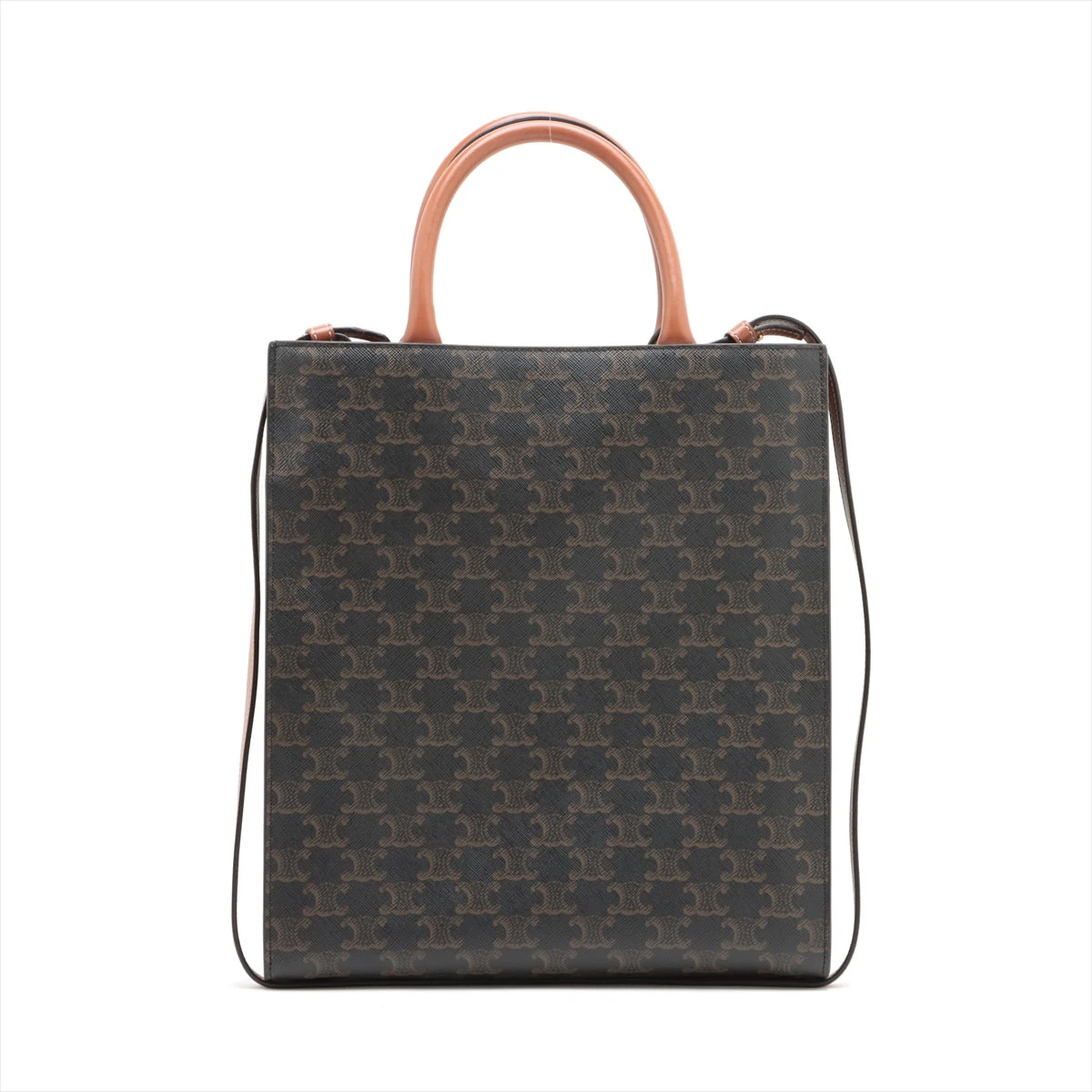 セリーヌ トリオンフ バーティカルカバ PVC×レザー 2WAYトートバッグ  