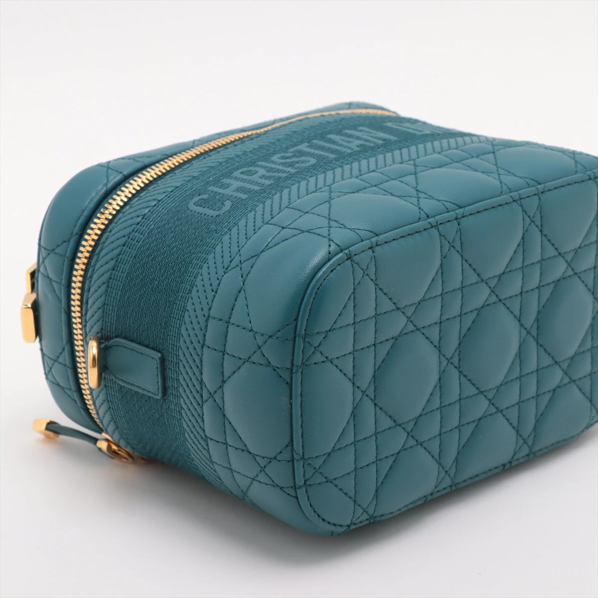 クリスチャンディオール Christian Dior ショルダーバッグ カナージュ バニティバッグ 2way ブルー クリスチャンディオール カナージュ レザー 2WAYバニティバッグ ブルー
