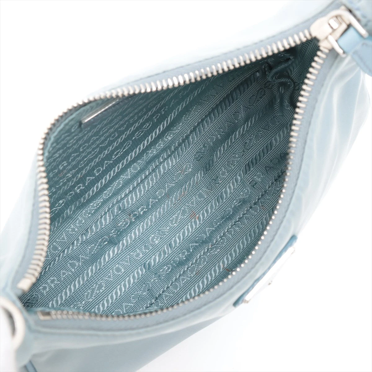 プラダ ナイロン×レザー 2WAYショルダーバッグ ライトブルー