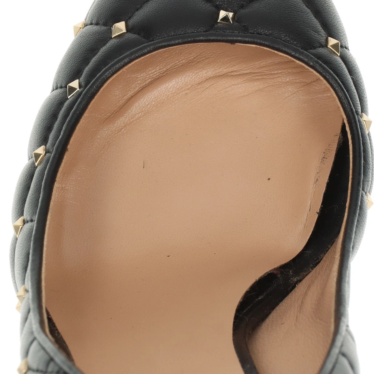 VALENTINO GARAVANI ロックスタッズ パンプス37 1/2 ヴァレンティノガラヴァーニ ノワール ロックスタッズ レザー