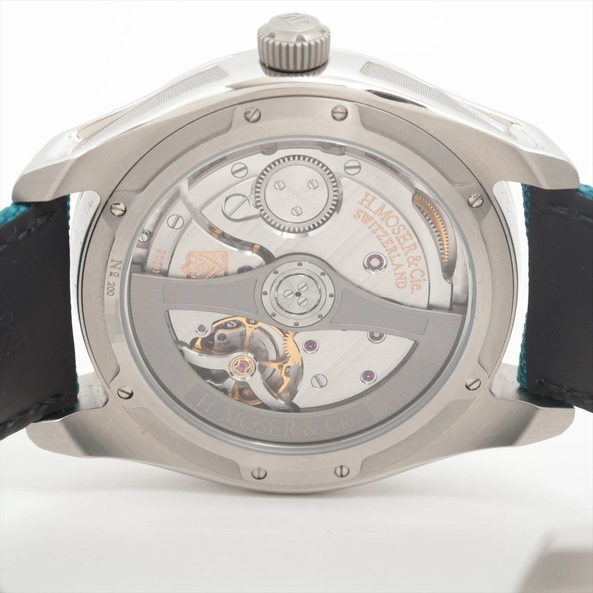 H.モーザー パイオニア センターセコンド 3200-1214 SS×革 AT 青
